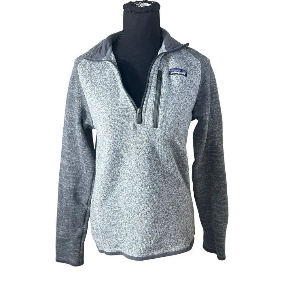 Patagonia XS Better Sweater1/4 zip Two Tone Gray fleece hiking comfort